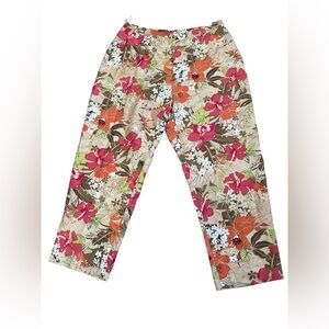 Adrianna Papell Woman Floral Silk Beaded Pants - Size 20w